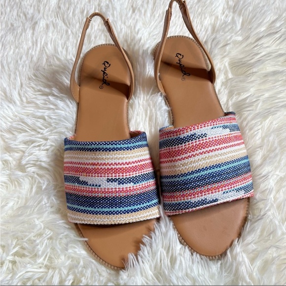 Qupid Desmond Slingback Sandal Blue Pink Size 6, 6.5, 7, 7.5, 8, 8.5, 9 - Picture 3 of 8